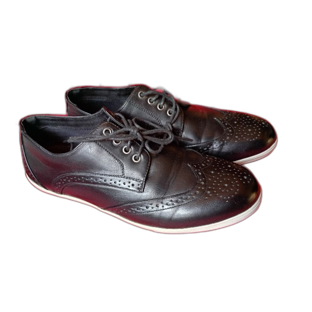Franco Vanucci Wingtip Brogue Oxford Sneakers Black 10.5